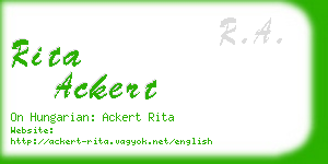 rita ackert business card